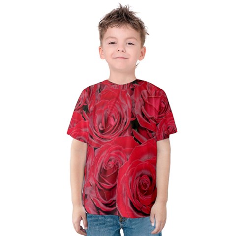 Red Roses Love Kid s Cotton Tee by yoursparklingshop