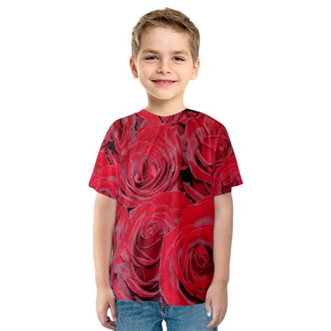 Red Roses Love Kid s Sport Mesh Tee by yoursparklingshop