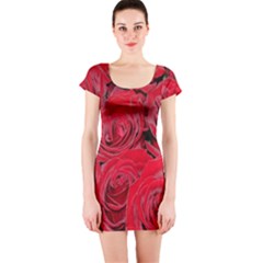 Red Roses Love Short Sleeve Bodycon Dress by yoursparklingshop