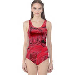 Red Roses Love One Piece Swimsuit by yoursparklingshop