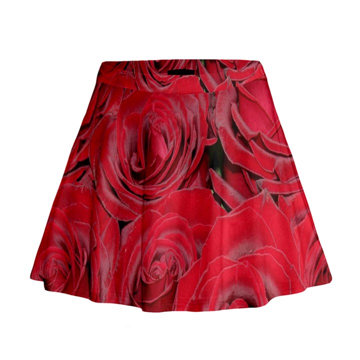 Red Roses Love Mini Flare Skirt