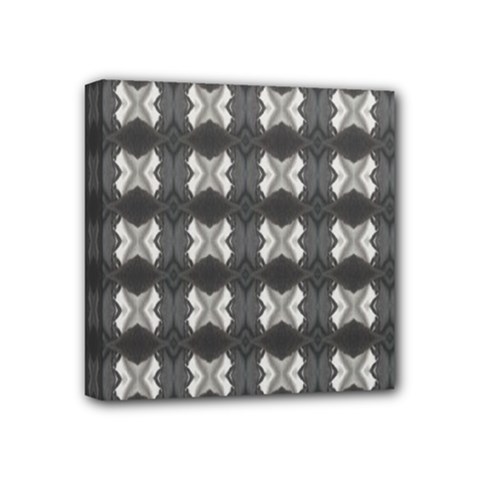 Black White Gray Crosses Mini Canvas 4  X 4  by yoursparklingshop