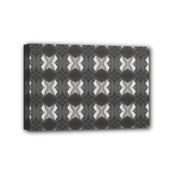 Black White Gray Crosses Mini Canvas 6  x 4 