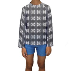 Black White Gray Crosses Kid s Long Sleeve Swimwear by yoursparklingshop