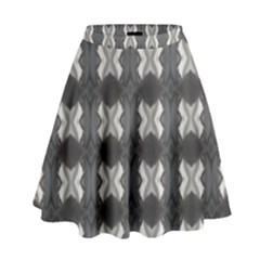 Black White Gray Crosses High Waist Skirt by yoursparklingshop