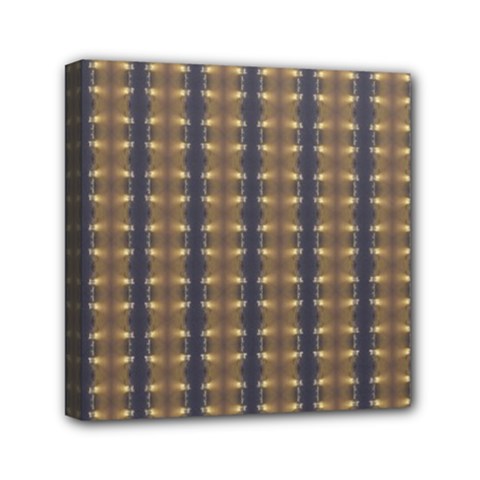 Black Brown Gold Stripes Mini Canvas 6  X 6  by yoursparklingshop