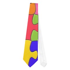 Funny Colorful Jigsaw Puzzle Neckties (One Side) 