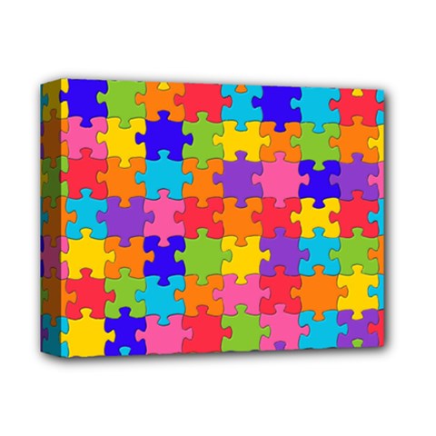 Funny Colorful Jigsaw Puzzle Deluxe Canvas 14  x 11 