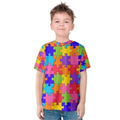 Funny Colorful Jigsaw Puzzle Kid s Cotton Tee