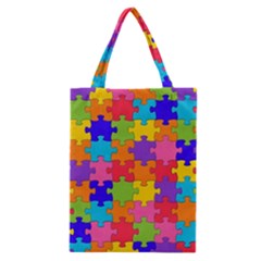 Funny Colorful Jigsaw Puzzle Classic Tote Bag by yoursparklingshop