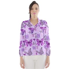 Purple Awareness Butterflies Wind Breaker (women) by FunWithFibro