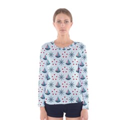 Nautical Elements Pattern Women s Long Sleeve Tee