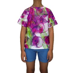 Violet Kid s Short Sleeve Swimwear by SugaPlumsEmporium