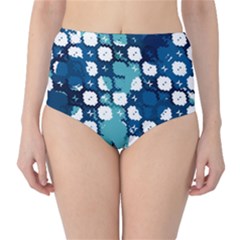 Blue Texture                       High-waist Bikini Bottoms by LalyLauraFLM