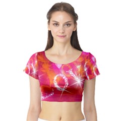 Love Short Sleeve Crop Top (tight Fit) by SugaPlumsEmporium