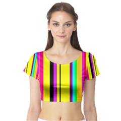 Feeling Purky! Short Sleeve Crop Top (tight Fit) by SugaPlumsEmporium