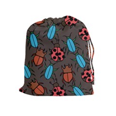 Beetles And Ladybug Pattern Bug Lover  Drawstring Pouches (extra Large) by BubbSnugg