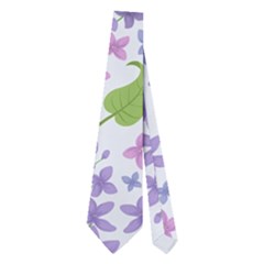 Liliac Flowers And Leaves Pattern Neckties (two Side)  by TastefulDesigns