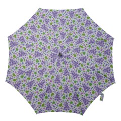 Liliac Flowers And Leaves Pattern Hook Handle Umbrellas (medium) by TastefulDesigns