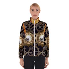 Steampunk Golden Design With Clocks And Gears Winterwear by FantasyWorld7