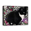 Freckles In Flowers Ii, Black White Tux Cat Deluxe Canvas 16  x 12   View1