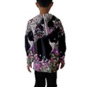 Freckles In Flowers Ii, Black White Tux Cat Hooded Wind Breaker (Kids) View2