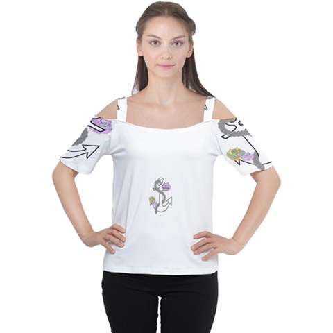 2 Combo Flowersa  Women s Cutout Shoulder Tee by radioactivee