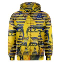 Conundrum Ii, Abstract Golden & Sapphire Goddess Men s Zipper Hoodie by DianeClancy