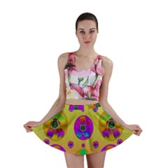 Floral Love And Why Not In Neon Mini Skirt by pepitasart