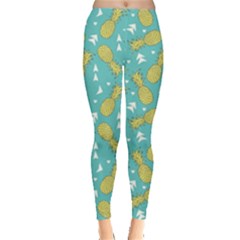 Summer Pineapples Fruit Pattern Leggings  by TastefulDesigns