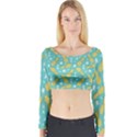 Summer Pineapples Fruit Pattern Long Sleeve Crop Top View1