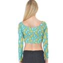 Summer Pineapples Fruit Pattern Long Sleeve Crop Top View2