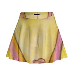 Portrait Of Archangel Michael, Spiritual Chalks Drawing Mini Flare Skirt