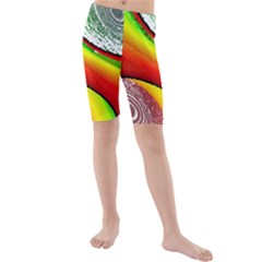 Orange Nebulae Kid s Mid Length Swim Shorts