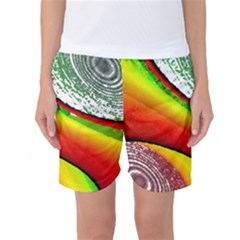 Orange Nebulae Women s Basketball Shorts by SugaPlumsEmporium