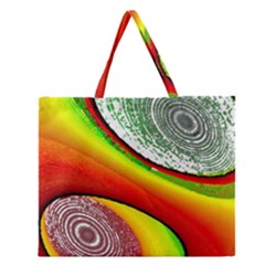 Orange Nebulae Zipper Large Tote Bag by SugaPlumsEmporium