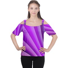 Gentle Folds Of Purple Women s Cutout Shoulder Tee