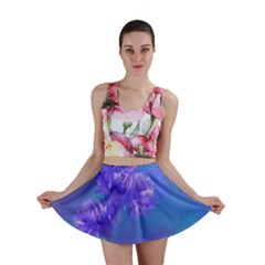 Purple Cornflower Floral  Mini Skirt by yoursparklingshop