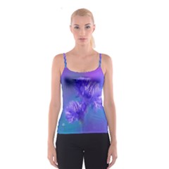 Flowers Cornflower Floral Chic Stylish Purple  Spaghetti Strap Top by yoursparklingshop