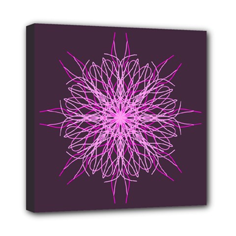 Pink Kaleidoscope Flower Mandala Art Mini Canvas 8  X 8  by yoursparklingshop