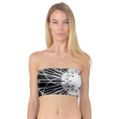 Black And White Flower Mandala Art Kaleidoscope Bandeau Top by yoursparklingshop