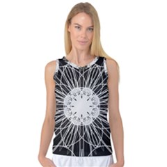 Black And White Flower Mandala Art Kaleidoscope Women s Basketball Tank Top by yoursparklingshop