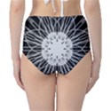 Black And White Flower Mandala Art Kaleidoscope High-Waist Bikini Bottoms View2