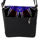 Kaleidoscope Flower Mandala Art Black White Red Blue Flap Messenger Bag (S) View1