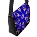 Kaleidoscope Flower Mandala Art Black White Red Blue Flap Messenger Bag (S) View2