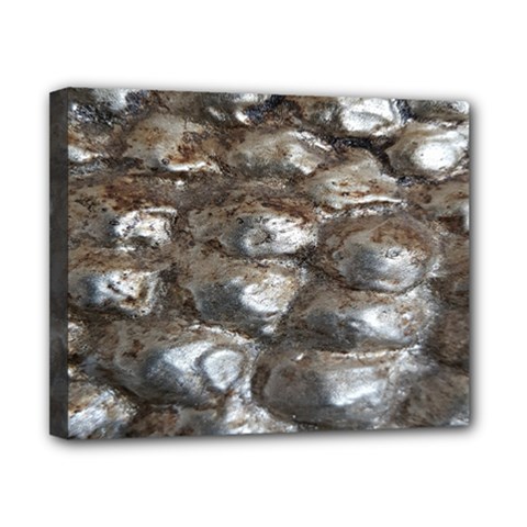 Festive Silver Metallic Abstract Art Canvas 10  X 8  by yoursparklingshop