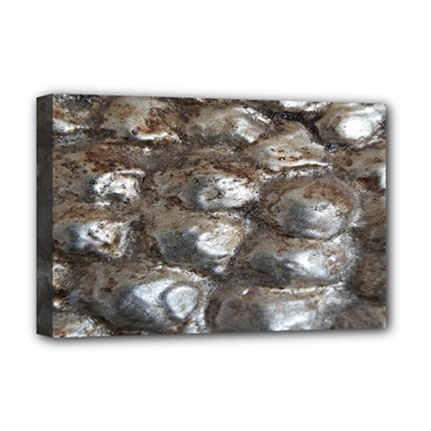 Festive Silver Metallic Abstract Art Deluxe Canvas 18  X 12   by yoursparklingshop