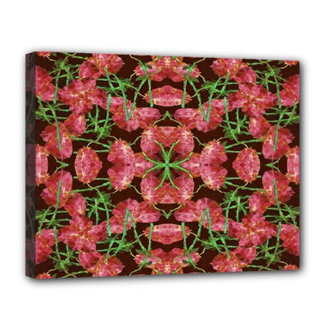 Floral Collage Pattern Canvas 14  X 11  by dflcprints