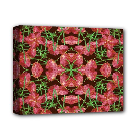 Floral Collage Pattern Deluxe Canvas 14  X 11 