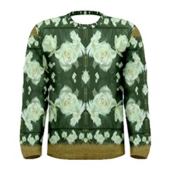 Roses And Flowers In Gold Men s Long Sleeve Tee by pepitasart